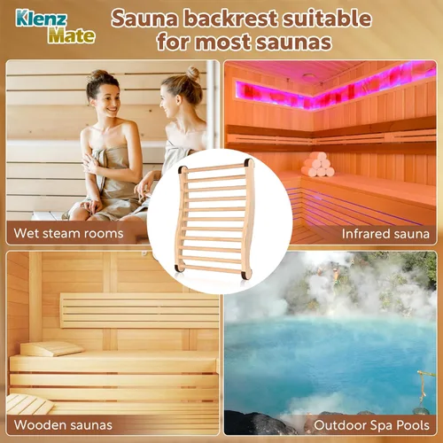Miniatura 7 de Respaldo de sauna mejorado, accesorios de sauna, diseño en forma de S con silla de sauna con respaldo, con almohadillas antideslizantes, diseño