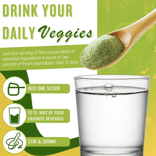 Miniatura 5 de Daily Health, Ultimate Greens con MSM en polvo, ingredientes naturales veganos sin gluten, soja, sin OMG, superalimento, bebida nutricional vegetal