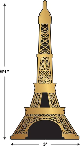 Miniatura 2 de Beistle Decoración de pie de la Torre Eiffel - 6' - Blanco y Negro