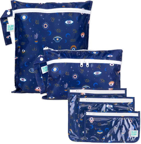 Miniatura 27 de Bolsa impermeable húmeda Bumkins y bolsas de mano húmedas secas para bebé, viaje, traje de baño, pañales de tela, piezas de bomba, piscina, ropa