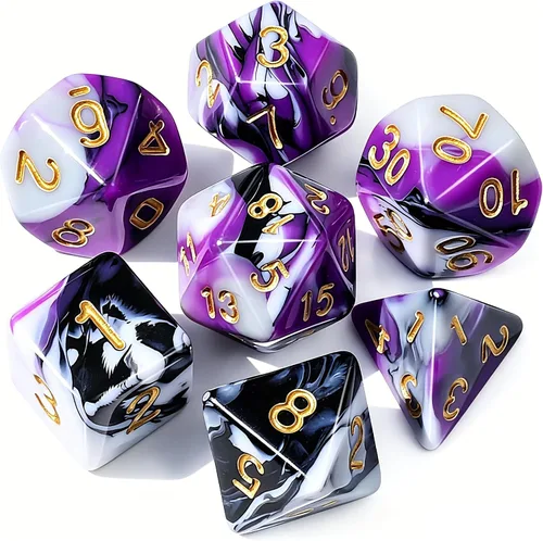 Miniatura 25 de CiaraQ DND Juego de Dados Poliédricos para Dungeons and Dragons RPG MTG Juegos de Mesa de Rol - con 1 Bolsa de Dados (Aguamarina + Brillantina)