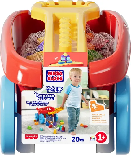 Miniatura 6 de MEGA BLOKS First Builders - Juguete de construcción para niños pequeños, carro con pala para bloques y 20 piezas con almacenamiento incorporado