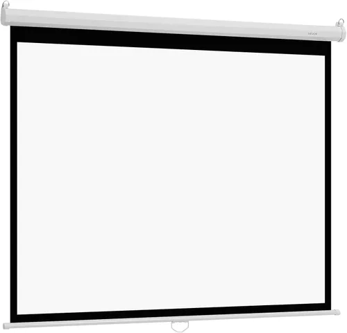 VEVOR Pantalla de proyector manual, 72 pulgadas, 4:3, 4K, 1080 HD, retráctil, pantalla de proyección de película montada en la pared con cuerda de