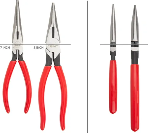 Miniatura 5 de TEKTON Juego de alicates de punta larga, 3 piezas (7, 8, 6 pulgadas, 70 grados) PGF99101