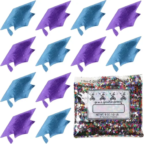 Miniatura 138 de Confetti Grad Cap Negro, Azul Marino Combo - 2 bolsas de media onza (1 oz)