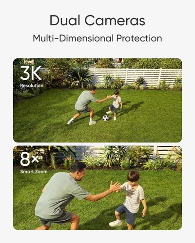 Miniatura 2 de eufy Security Floodlight - Cámara con cable E340 2pack+Homebase3, cámara de seguridad al aire libre, panorámica e inclinación de 355°, grabación