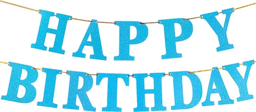 Miniatura 17 de Cartel de feliz cumpleaños para decoraciones de fiesta de cumpleaños (aguamarina)