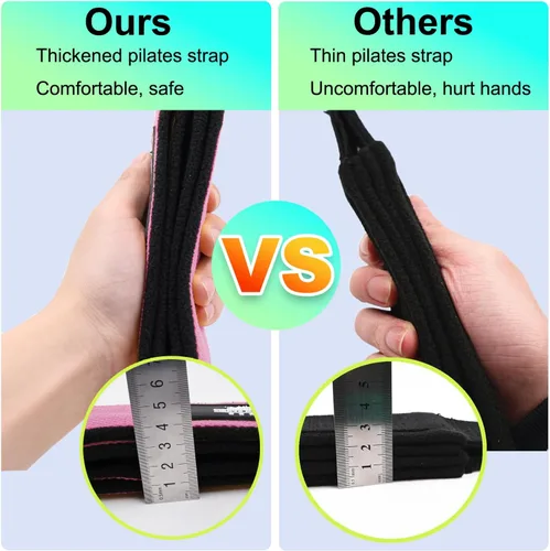 Miniatura 3 de 1 par de correas de doble bucle de Pilates para Reformer Fitness D-Ring Straps Handle Yoga Ejercicio Accesorios para el gimnasio en casa