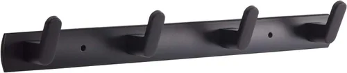 4 ganchos de pared negro mate para toallas de baño, de acero inoxidable, resistente, para colgar abrigos, percheros decorativos para colgar en la
