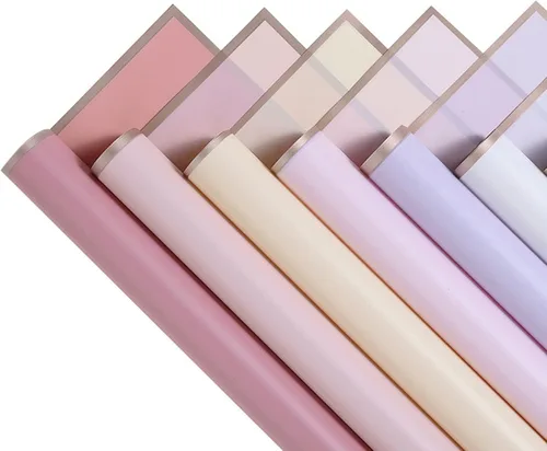Miniatura 3 de Banxidi Papel de regalo floral coreano con borde dorado, 40 hojas, suministros para floristería, papel de regalo para ramo de flores, suministros