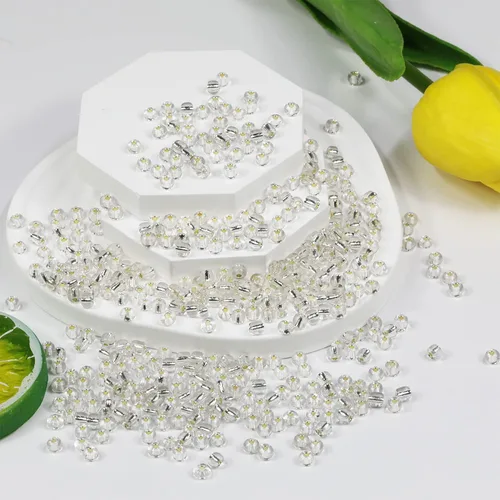 Miniatura 8 de Cuentas de semillas doradas transparentes de 4 mm al por mayor para hacer joyas, 110 gramos, aproximadamente 1600 piezas, cuentas de vidrio 6/0