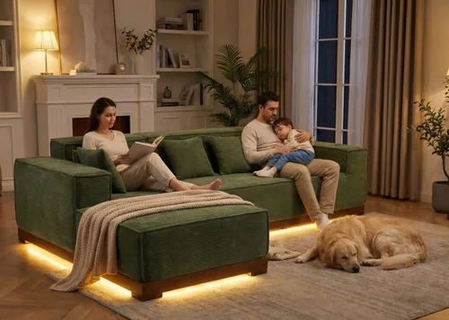 Miniatura 6 de LIKIMIO Sofá en forma de L de 110 pulgadas Iluminación LED