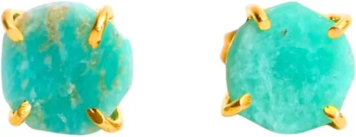 Miniatura 63 de Gempires Natural Raw Prong Setting Stud Earrings, 8-10 mm Crystals Earring, Handmade Jewelry, Gift for Her