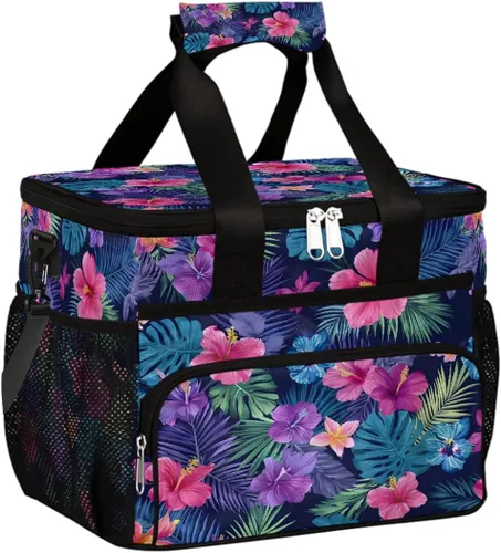 Miniatura 19 de Pardick Bolsa térmica suave con aislamiento de leopardo de galaxia para hombres y mujeres, lonchera grande a prueba de fugas, enfriador de playa