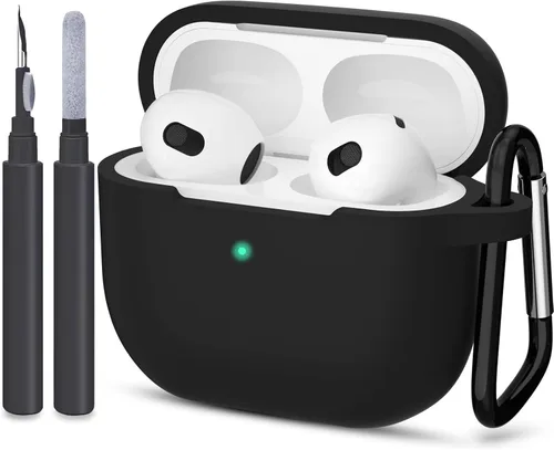 Miniatura 34 de Compatible con AirPods 3, funda protectora de silicona para AirPods de tercera generación 2021, carga inalámbrica, azul oscuro