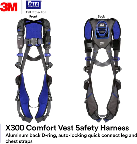 Miniatura 2 de 3M 1113004 DBI-SALA ExoFit X300 - Arnés de seguridad con chaleco cómodo, protección contra caídas, OSHA, ANSI, industria general, anillo en D