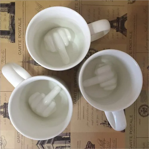 Miniatura 6 de Up Yours Mug Thumbs Up - Taza de café de cerámica con dedo medio, 14 onzas, té con leche, taza de regalo divertida para Año Nuevo, Navidad