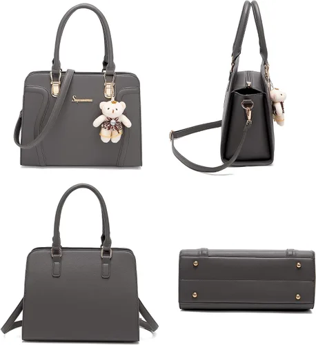 Miniatura 76 de Bolsos de mano de moda para mujer, bolsa de hombro, asa superior, bolsa de mano, juego de 4 piezas