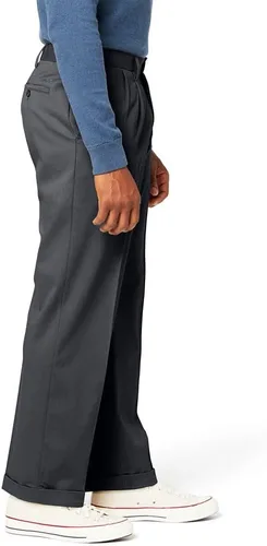 Miniatura 2 de Dockers Pantalones caqui cómodos de ajuste relajado para hombre - Plisados