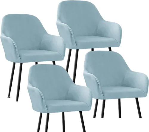 Miniatura 58 de Fundas protectoras de terciopelo elástico para sillas de comedor con brazos y respaldo curvado pequeño, juego de 6/4/2 para cocina, oficina, hogar