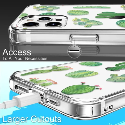 Miniatura 5 de Funda para iPhone 12 Pro Max con protector de pantalla, cuerpo completo transparente a prueba de golpes, diseño floral, para niñas y mujeres