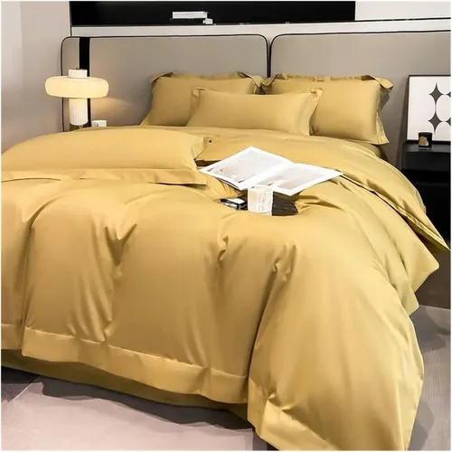 Miniatura 3 de Bed, Bedding Sets Cotton Solid Color Double Twin 4 Piece Duvet Cover Set Flat Sheet Pillowcase Purple