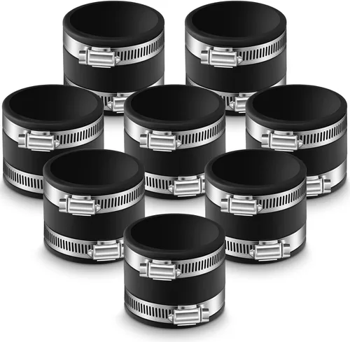 Miniatura 11 de Minatee 2 manguitos flexibles de control de polvo de 2-1/2 pulgadas con abrazaderas de manguera de acero inoxidable, acoplamiento flexible de PVC