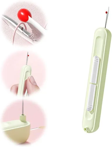 Destripador de costura 2 en 1, desgarrador de costura elástico para costura, herramienta para coser a mano, tejer, punto de cruz, bordado y Verde