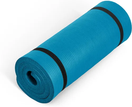 CAP Barbell Esterilla de yoga de alta densidad de 1 pulgada con correa | Varios colores Verde azulado