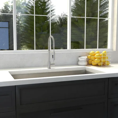 Miniatura 5 de ZLINE - Fregadero de cocina Meribel de acero inoxidable con rejilla inferior de 33 pulgadas (SRS-33)