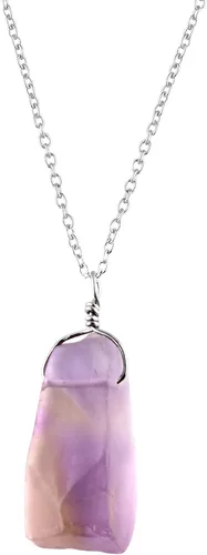 Miniatura 15 de Collar con colgante de piedras preciosas, piedra de energía áspera, cristales curativos de chakras, plata esterlina 925, chapado en rodio, piedra