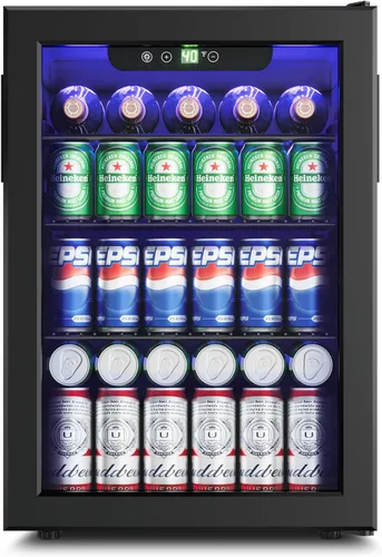 Miniatura 9 de Feelfunn Refrigerador de Bebidas para 24 Latas - Mini Refrigerador con Control Digital de Temperatura, Nevera de Soda Vino Cerveza Bebidas