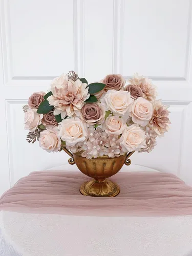 Miniatura 25 de FACINOC Ramos de Rosas Artificiales Naranjas, Juego de Caja de Flores Artificiales con Tallos para DIY, Bodas, Despedidas de Soltera, Decoraciones