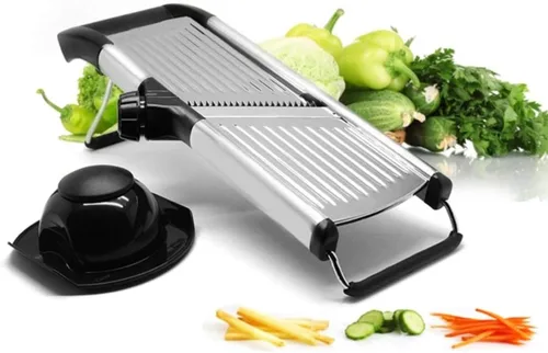 [Upgraded] Mandolina Food Slicer con hoja última intervensión Guantes Protección Contra Cortes y Guardia – Ajustable French Fry Cutter y cortador