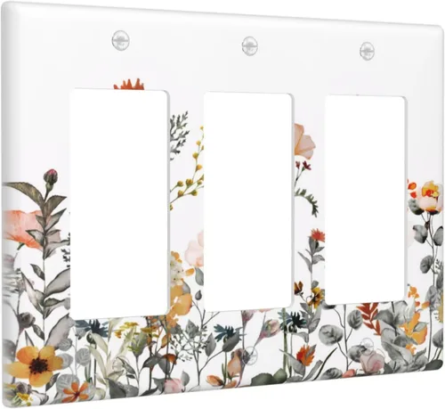 Miniatura 1015 de Placa Decorativa de Pared de Granja Rústica con Cuerno de Madera para Puerta de Granero 1 Banda Duplex Cubiertas de Toma Eléctrica Soltera