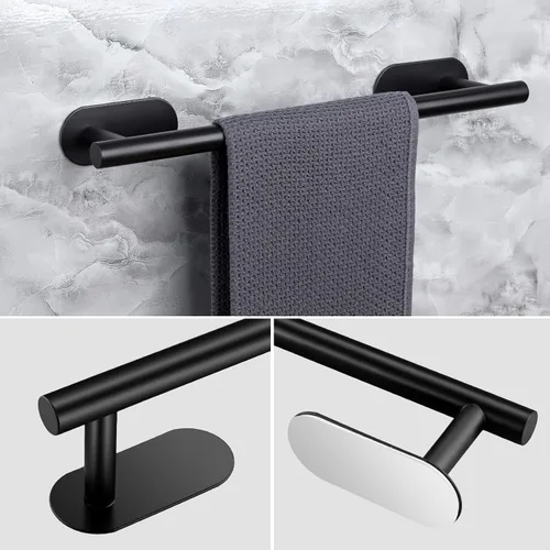 Miniatura 3 de JiGiU Toallero autoadhesivo para baño, incluye toallero de baño de 16 pulgadas, soporte para papel higiénico, anillo de toalla y 3 paquetes