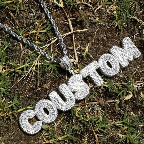 Miniatura 4 de HDMENC - Collar con nombre personalizable, colgante de letra grabada para hombres y mujeres, colgante de letra inicial con cadena, joyería dorada