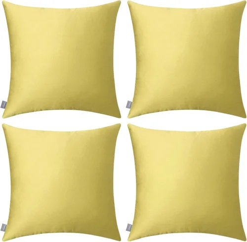 Miniatura 19 de Thmyo - Paquete de 4 fundas de almohada decorativas de 100 % algodón para lumbar, cómodas, sólidas, para Navidad/Halloween, fundas de cojín Blanco