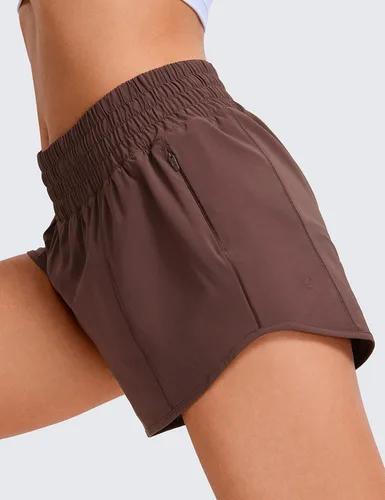Miniatura 69 de CRZ YOGA Pantalones cortos de correr de cintura alta para mujer de 2.5 pulgadas, forro de malla de secado rápido para entrenamiento deportivo
