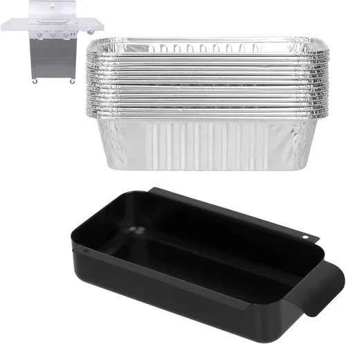 Miniatura 8 de Taza de grasa universal para parrillas Char-Broil Kenmore al aire libre y otras parrillas similares, taza recogedora de grasa con soporte y paquete