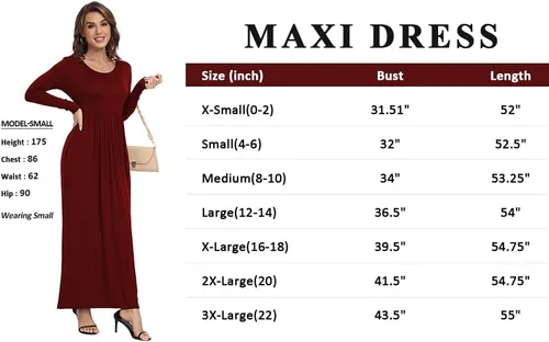 Miniatura 6 de HAOMEILI - Vestido largo de manga cortalarga, holgado, liso, informal y con bolsillos para mujer