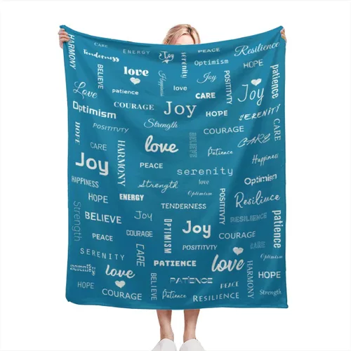Miniatura 10 de Manta curativa, manta de regalo para mujeres y hombres, cálido regalo inspirador, manta de forro polar suave con energía positiva, comodidad, amor