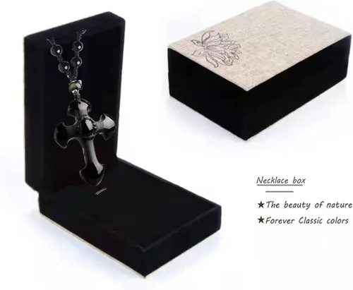 Miniatura 6 de Collar con dije de cruz de obsidiana negra, cristal curativo de obsidiana natural, piedra de energía, amuleto, para mujeres, hombres, niñas, niños