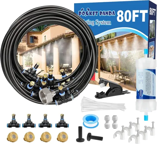 Miniatura 12 de Misters para patio exterior, sistema de enfriamiento de nebulización de agua al aire libre, 40 pies 39.4 ft. Kit de niebla de patio trasero