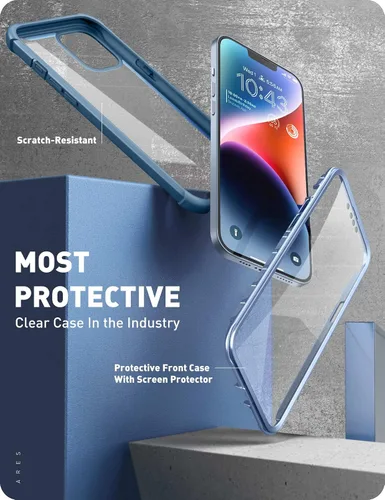 Miniatura 2 de i-Blason Ares - Funda diseñada para iPhone 14 Plus de 6.7 pulgadas (versión 2022), funda transparente resistente de doble capa con protector