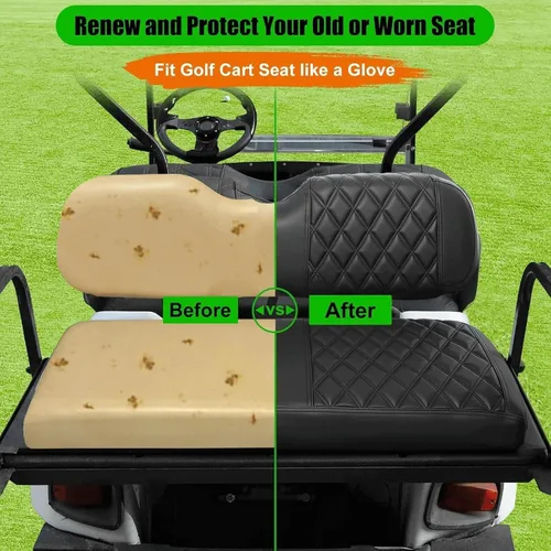 Miniatura 2 de Fundas de Asiento Trasero para Carrito de Golf para EZGO Club Car Yamaha Solo para Asiento Trasero del Mercado de Repuestos - Cuero Marino Premium