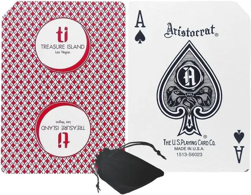 Miniatura 22 de Cyber-Deals Authentic Las Vegas Casino Table-Played Playing Cards – 52 Cards Each, No Jokers – Variety of Casinos & Colors Aliante - White/Blue