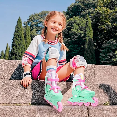 Miniatura 5 de 2PM SPORTS Patines en línea para niños y niñas de 4 a 8, 6 a 12 años, con ruedas iluminadas, cuchillas ajustables para niños y jóvenes principiantes