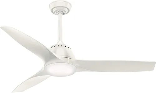 Casablanca Fan Company 59284 Ventilador de techo Wisp de 52 pulgadas con luz con control remoto de mano, grande, acabado blanco fresco
