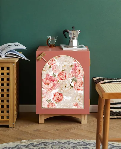 Miniatura 3 de Blooming Wall PS040 - Papel pintado autoadhesivo autoadhesivo de peonía fresca y rosa extraíble para despegar y pegar